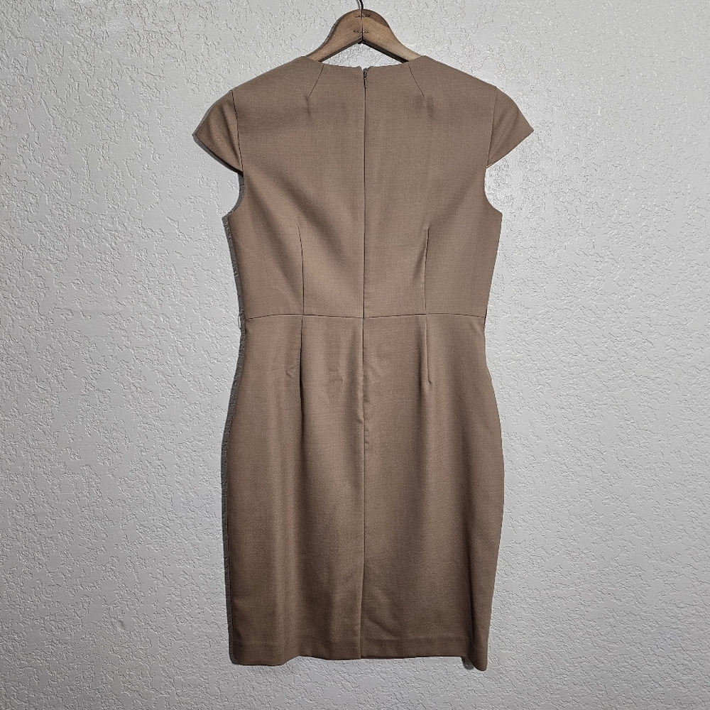 Brooks Brothers Solid Tan Wool Blend Ruffled Shea… - image 2